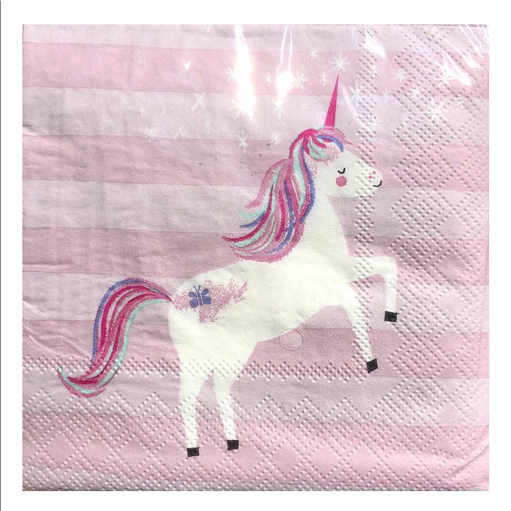 Lady Jayne Unicorn Sparkle Cocktail Beverage Napkins, Pink (29852), 40 ct